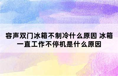 容声双门冰箱不制冷什么原因 冰箱一直工作不停机是什么原因